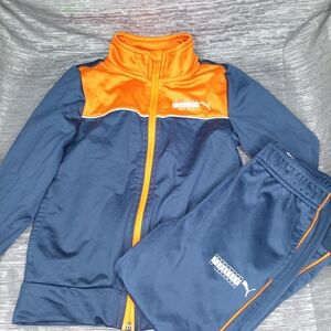 Puma Kids Matching Set in Orange and Navy